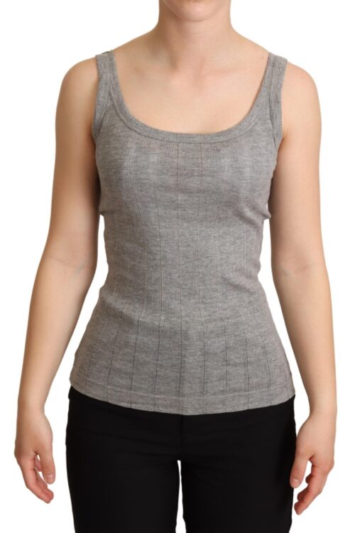 Dolce & Gabbana Elegant Sleeveless Gray Tank Top