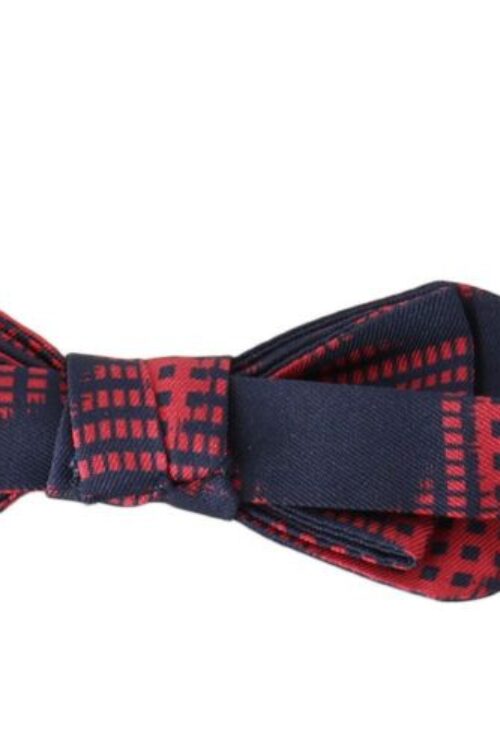 Dolce & Gabbana Elegant Red Checkered Silk Bow Tie