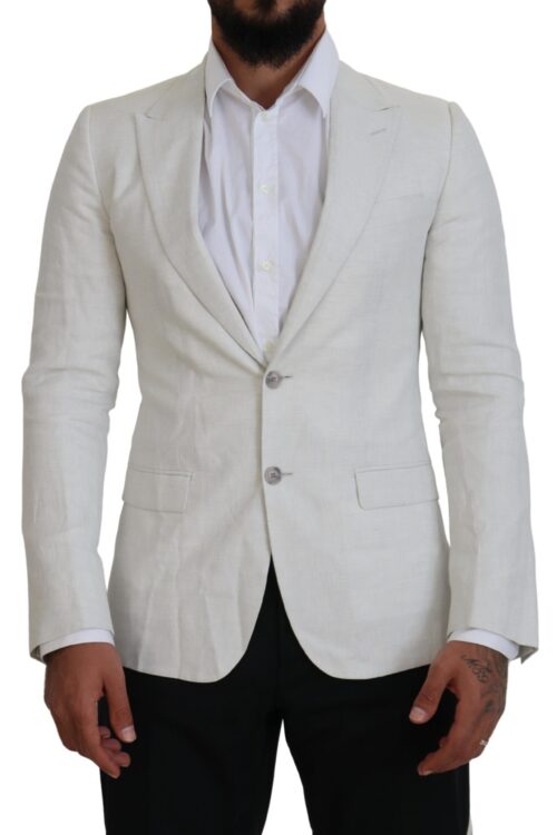 Dolce & Gabbana Elegant White Sicilia Single Breasted Blazer