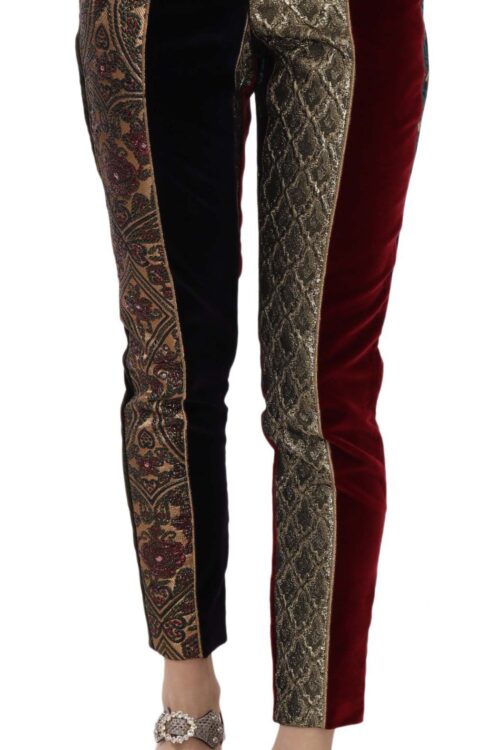 Dolce & Gabbana Elegant Multicolor Jacquard Cropped Pants