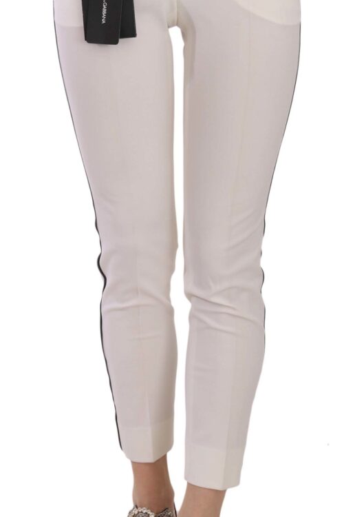 Dolce & Gabbana Elegant Side Stripe Cropped Wool Trousers