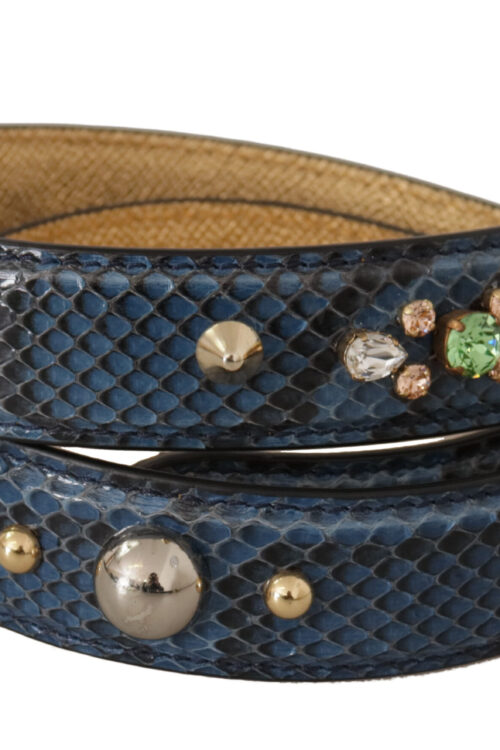 Dolce & Gabbana Elegant Leather Shoulder Bag Strap in Blue