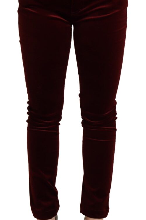 Dolce & Gabbana Exquisite Bordeaux Red Skinny Pants