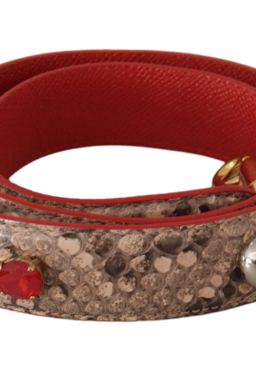 Dolce & Gabbana Chic Brown Python Leather Bag Strap