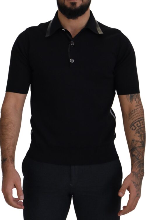 Dolce & Gabbana Elegant Black Silk Blend Polo T-Shirt