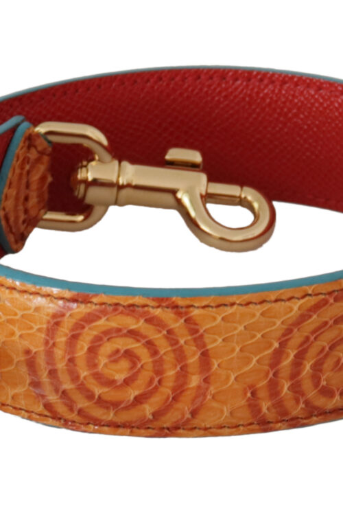Dolce & Gabbana Chic Orange Leather Shoulder Strap Accessory