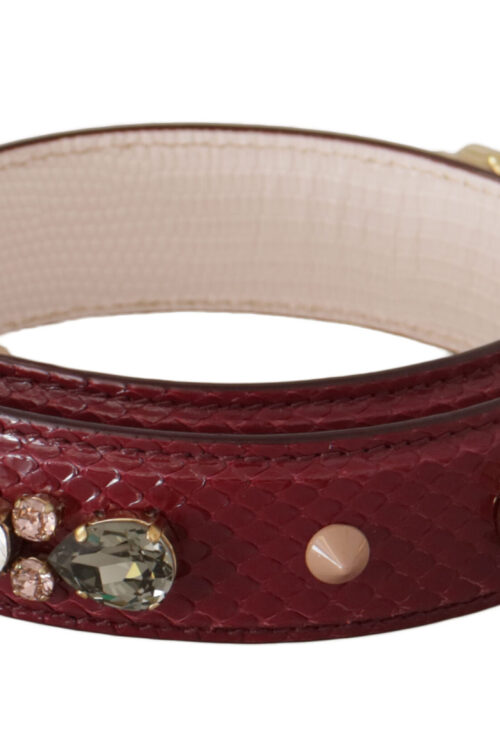Dolce & Gabbana Elegant Python Leather Bag Strap in Bordeaux