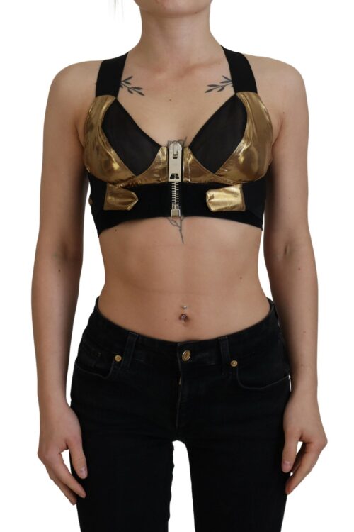 Dolce & Gabbana Elegant Cropped Top with Front Zipper