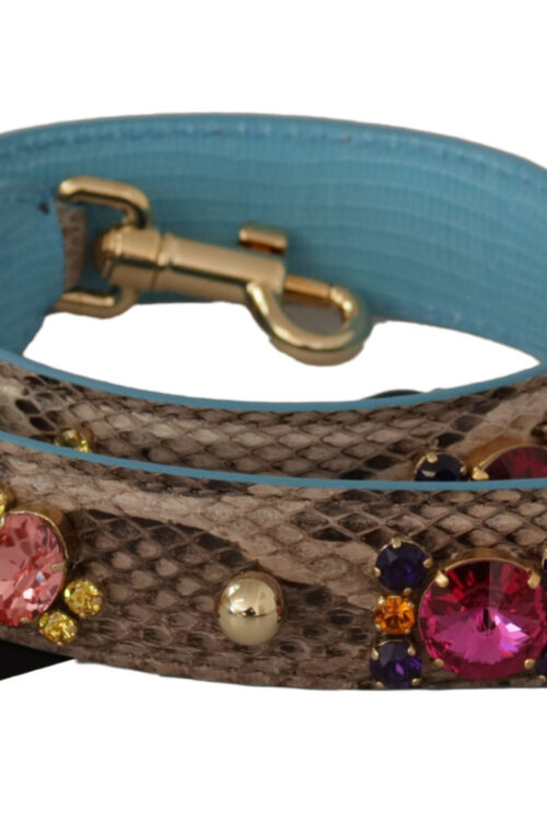 Dolce & Gabbana Elegant Python Leather Shoulder Strap Accessory