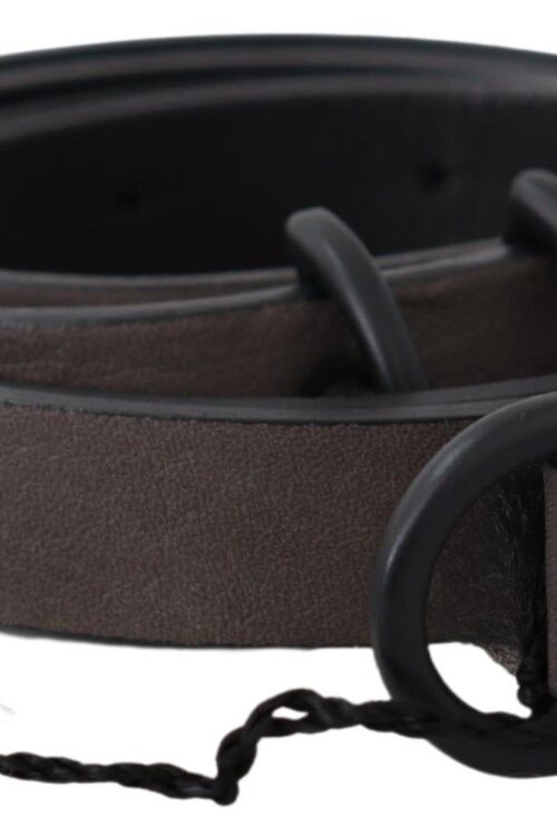 Costume National Elegant Dark Brown Leather Belt