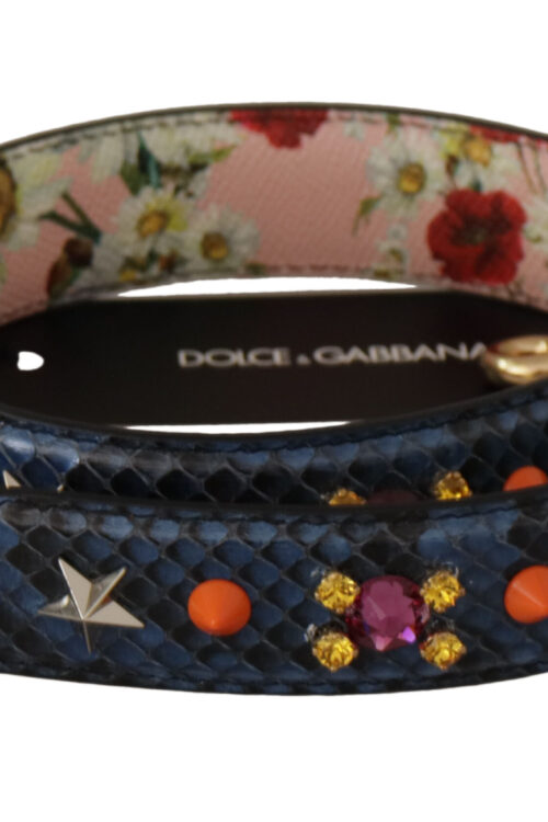 Dolce & Gabbana Elegant Blue Python Leather Bag Strap