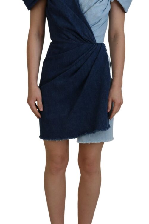 Dolce & Gabbana Chic Two Tone Denim Sheath Dress
