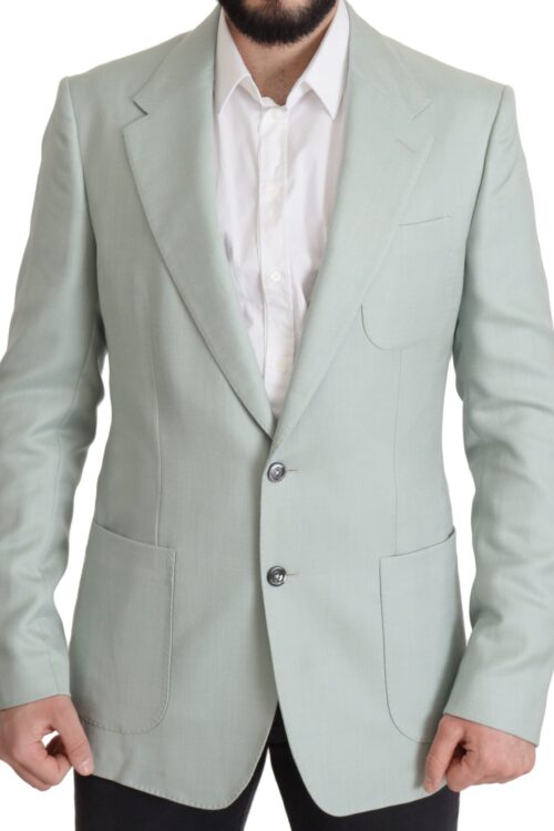 Dolce & Gabbana Elegant Mint Green Silk-Cashmere Blazer