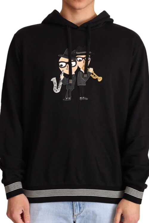 Dolce & Gabbana Elegant Embroidered Black Cotton Sweater