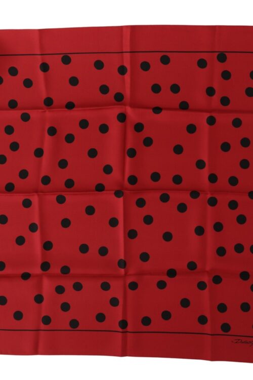 Dolce & Gabbana Elegant Red Polka Dot Silk Square Scarf