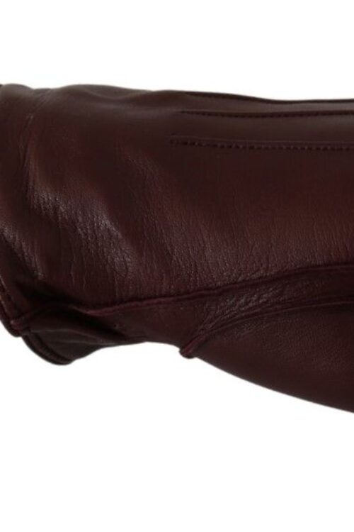 Dolce & Gabbana Elegant Maroon Wrist-Length Lambskin Gloves