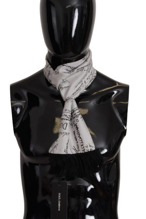 Dolce & Gabbana Elegant Silk Men’s Scarf in Pure White