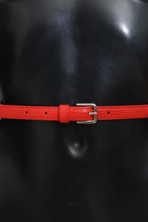 Dolce & Gabbana Elegant Floral Rose Waist Belt in Vibrant Red