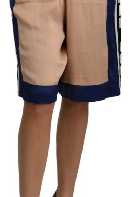 Dolce & Gabbana Pink Blue High Waist Casual Sweatshorts Shorts