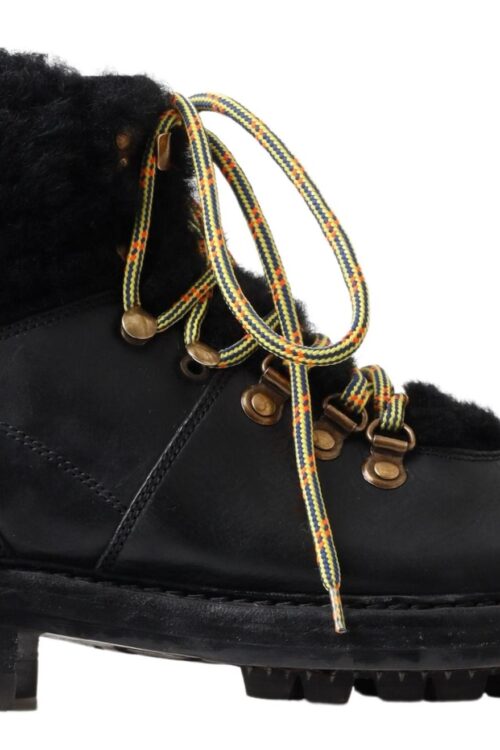 Dolce & Gabbana Elegant Shearling Style Men’s Leather Boots