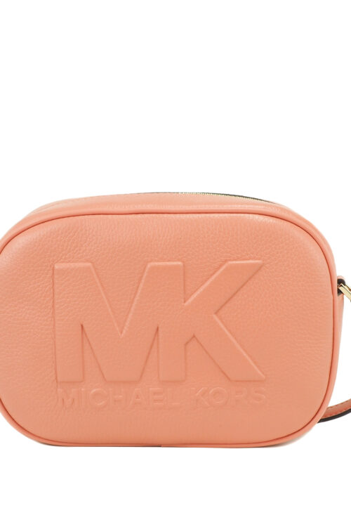 Michael Kors Jet Set Travel Medium Sherbert Leather Oval Camera Crossbody Bag