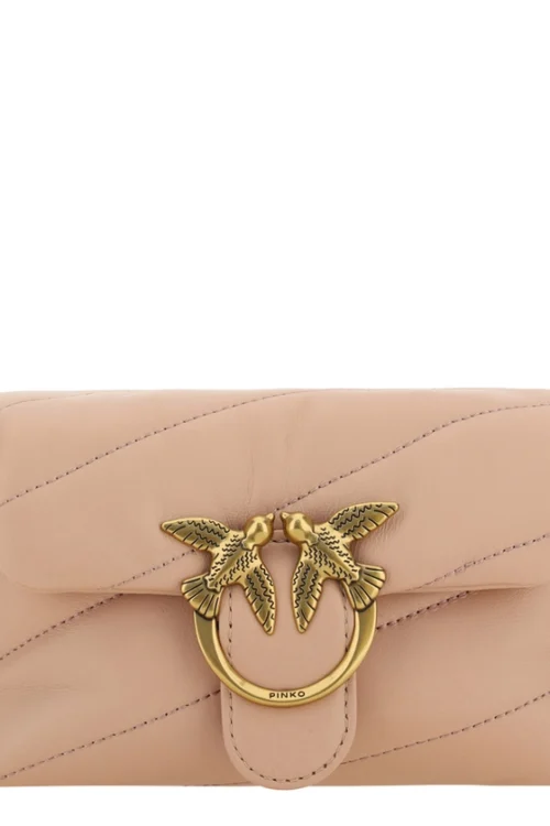 PINKO Chic Blush Quilted Crossbody Love Puff Bag