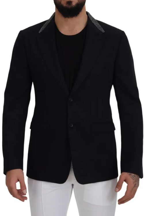 Dolce & Gabbana Black Wool Single Breasted Tuxedo Blazer