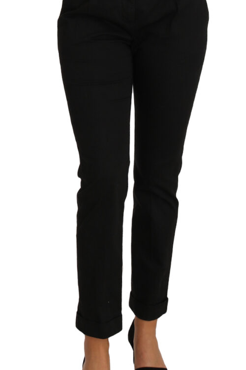 Dolce & Gabbana Elegant Black Cotton Dress Pants