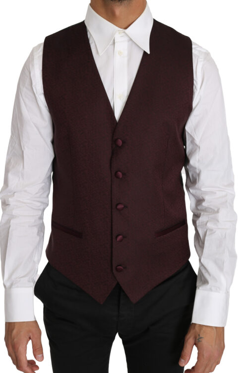 Dolce & Gabbana Elegant Purple Patterned Men’s Formal Vest