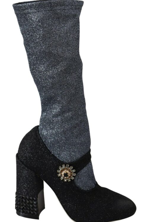 Dolce & Gabbana Glamorous Crystal-Embellished Booties