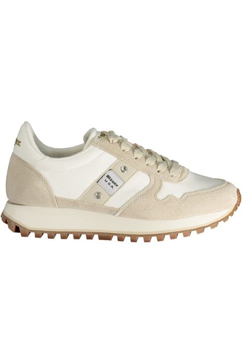 Blauer Beige Polyester Sneaker