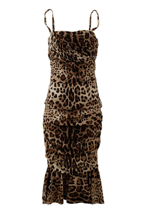 Dolce & Gabbana Elegant Leopard Print Cady Dress