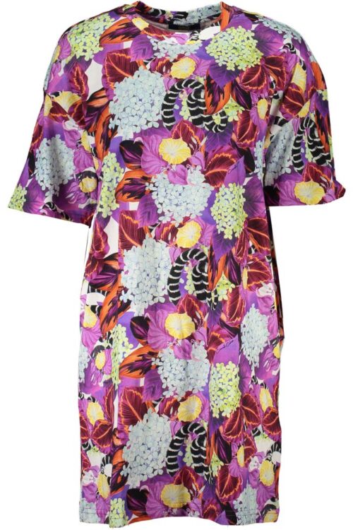 Cavalli Class Purple Cotton Dress