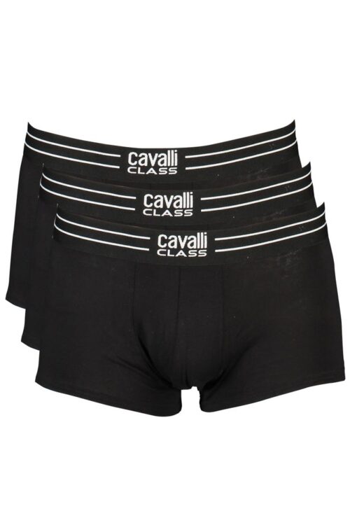 Cavalli Class Black Cotton Underwear