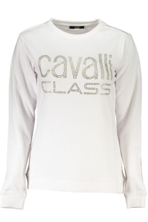 Cavalli Class White Cotton Sweater