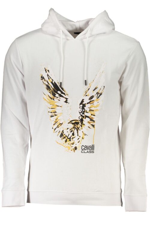 Cavalli Class Elegant Hooded Sweatshirt in White