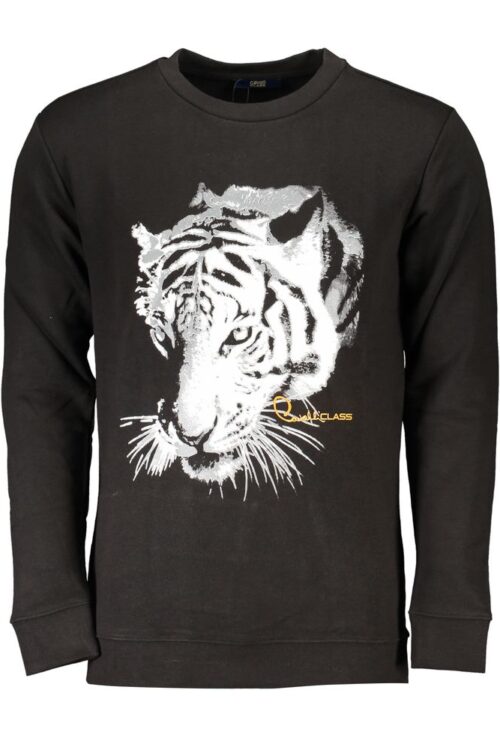 Cavalli Class Black Cotton Sweater