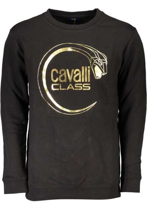 Cavalli Class Black Cotton Sweater