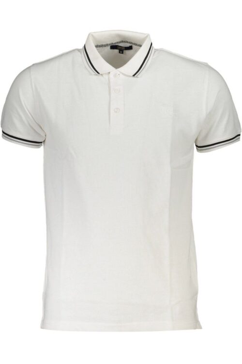 Cavalli Class White Cotton Polo Shirt