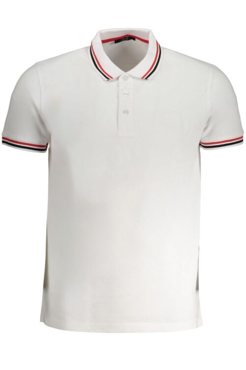 Cavalli Class White Cotton Polo Shirt