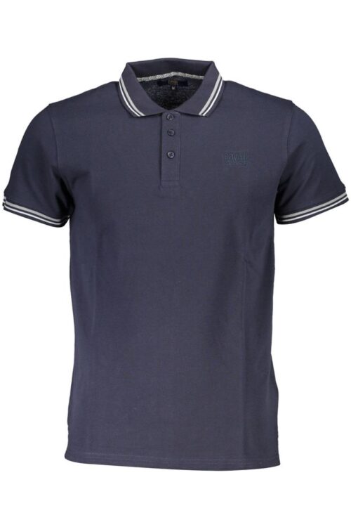 Cavalli Class Blue Cotton Polo Shirt