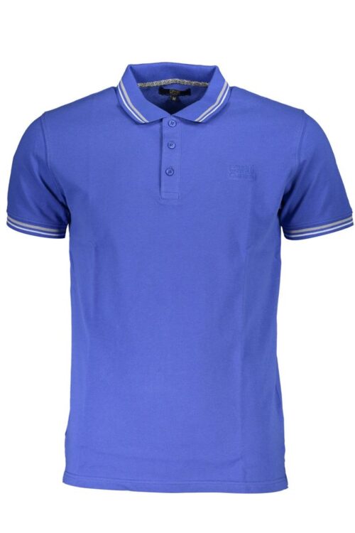 Cavalli Class Blue Cotton Polo Shirt