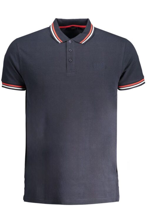 Cavalli Class Blue Cotton Polo Shirt