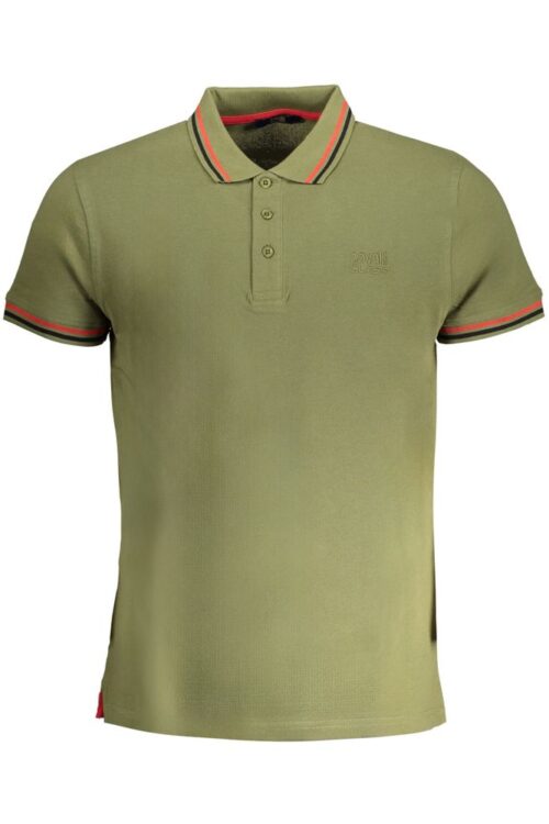 Cavalli Class Green Cotton Polo Shirt