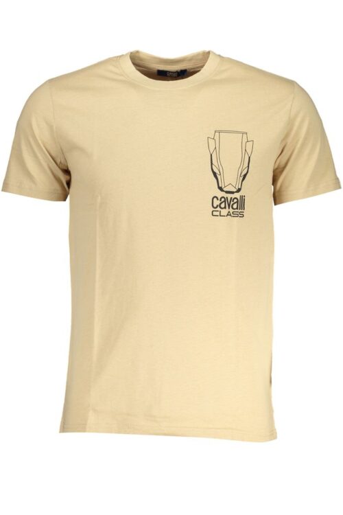 Cavalli Class Beige Cotton T-Shirt