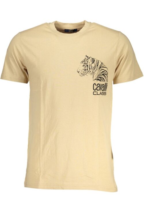 Cavalli Class Beige Cotton T-Shirt
