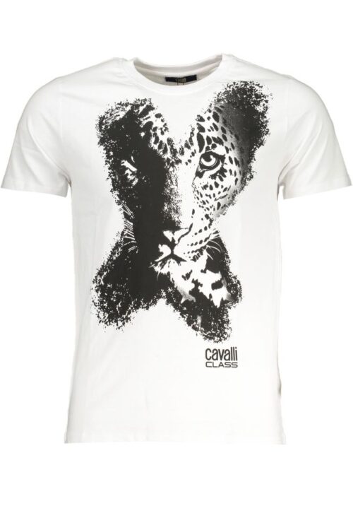 Cavalli Class White Cotton T-Shirt