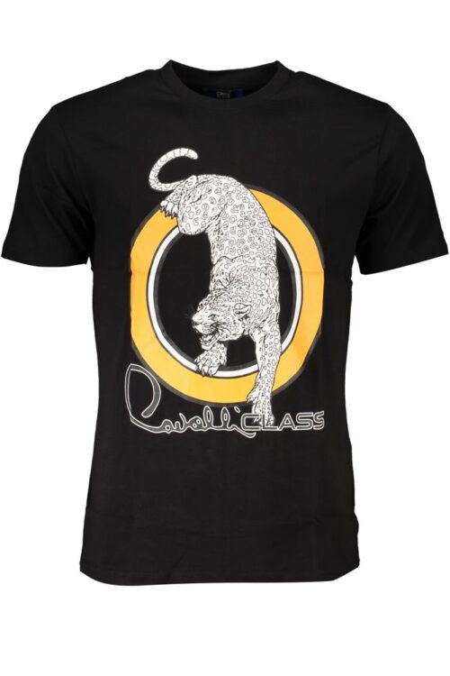 Cavalli Class Black Cotton T-Shirt
