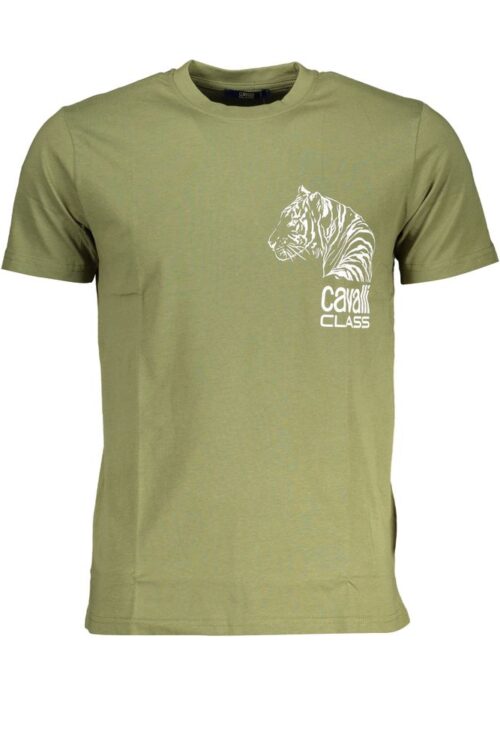 Cavalli Class Green Cotton T-Shirt