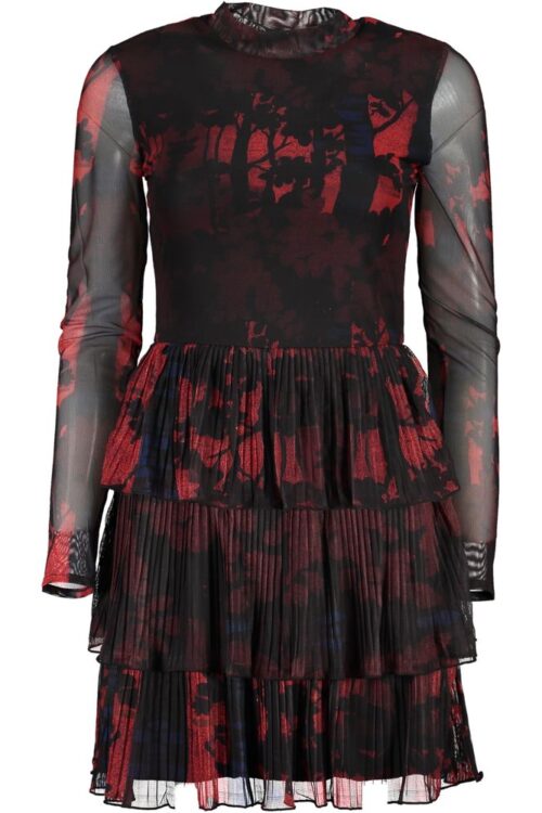 Desigual Chic Contrast Detail Long Sleeve Short Dress